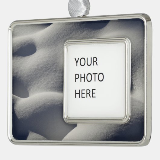 Sparkly Snow Mounds Abstracte Natuur Verzilverd Kader Ornament (Links)