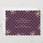 Sparkly Snowflakes Paarse goudkerstKaarten Feestdagenkaart (Achterkant)