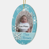 Sparkly Snowflakes Photo Ornement de Noël (Gauche)