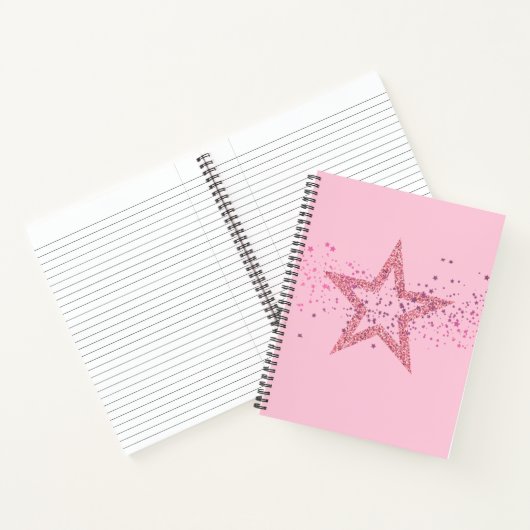 Sparkly Star Baby Pink pretty Notitieboek (Binnen)