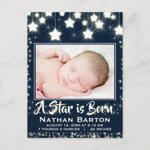 Sparkly Stars Baby Foto Lijst geboorteaankondiging Briefkaart