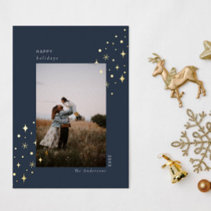 Sparkly Stars Foil Carte photo de vacances