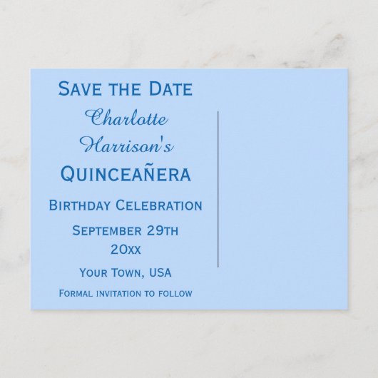 Sparkly Stiletto Heel 15th Birthday Save The Date Aankondigingskaart (Achterkant)