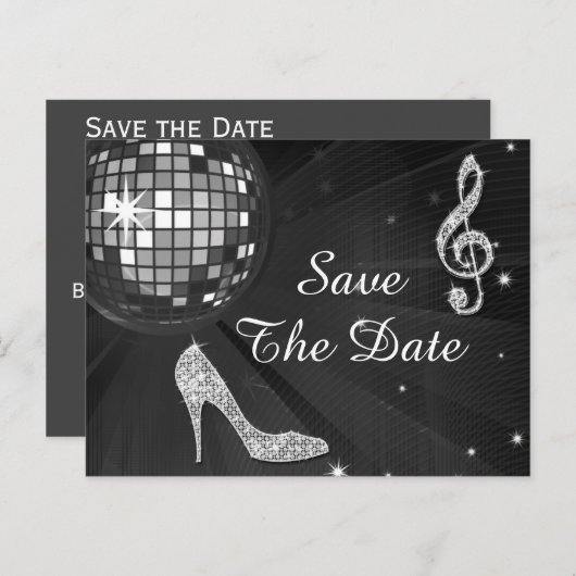 Sparkly Stiletto Heel 75th Birthday Save The Date Aankondigingskaart (Voorkant / Achterkant)