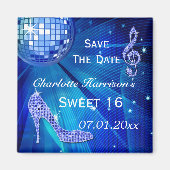 Sparkly Stiletto Heel Sweet 16 Save The Date Magneet (Voorkant)