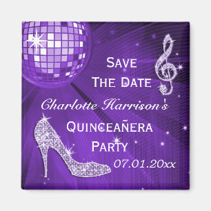 Sparkly Stiletto Hiel Quinceañera sparen de datum Magneet