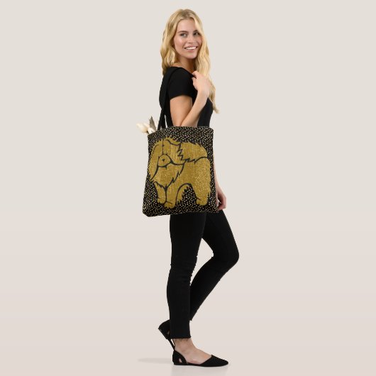SPARKLY THANG Chow faux metallic canvas tas 2 stij (Op model)