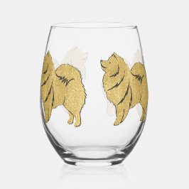 Sparkly Thang Fins Lapphund Stemless wijnglas Wijnglas Zonder Voet