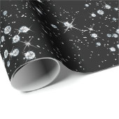 Sparkly Twilight Black Sky Silver Diamonds Cadeaupapier (Rol Hoek)