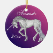 Sparkly Unicorn Fantasy Keramisch Ornament (Voorkant)
