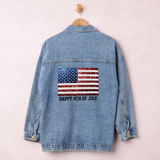 Sparkly USA vlag faux sparkle 4 juli Denim Jacket (Hangar)