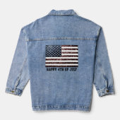 Sparkly USA vlag faux sparkle vintage 4 van juli Denim Jacket (Achterkant)