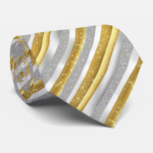 Sparkly White Gold Silver Stropdas