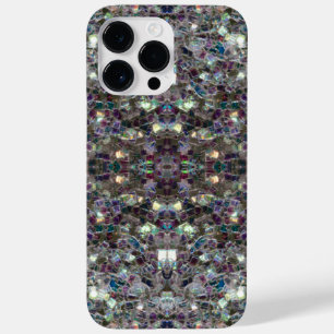 Sparkly zilveren mozaïek Mandala bling abstract Case-Mate iPhone 14 Pro Max Hoesje