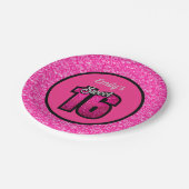 Sparks Pink Glitter Papieren Bordje (Gekanteld)