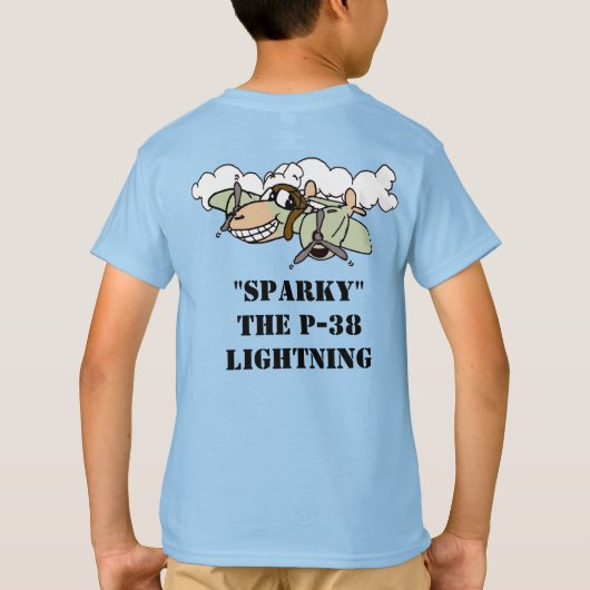 Sparky, de P-38 Lightning Cartoon T-Shirt (Achterkant)