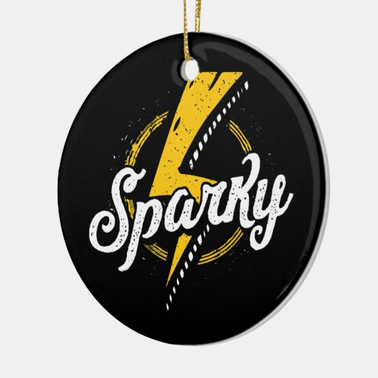 Sparky Electricia Funny Lineman Dad Retro Keramisch Ornament (Links)