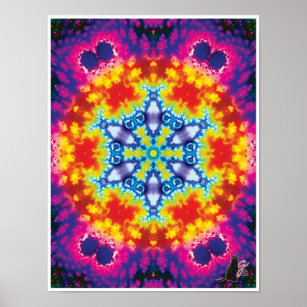 Sparky Kinetic Collage Kaleidoscope Poster