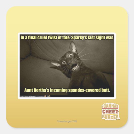 Sparky's laatste gezicht vierkante sticker (Voorkant)