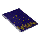 Sparly kerstboom, maan, sterren notitieboek (Rechterzijde)