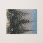 Sparren in de sneeuw (winter kerstscene) legpuzzel (Horizontaal)