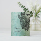 Sparrow and Roos Elegant Damask in Blue Kaart (Staand voorkant)