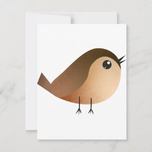 Sparrow Bird Cartoon Feestdagenkaart
