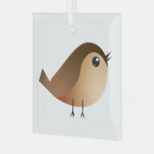 Sparrow Bird Cartoon Glas Ornament (Voorkant links)