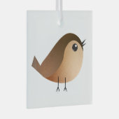 Sparrow Bird Cartoon Glas Ornament (Voorkant Rechts)