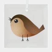 Sparrow Bird Cartoon Glas Ornament (Achterkant)