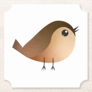 Sparrow Bird Cartoon Kartonnen Onderzetters