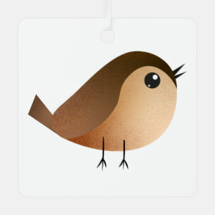Sparrow Bird Cartoon Metalen Ornament