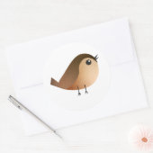 Sparrow Bird Cartoon Ronde Sticker (Envelop)