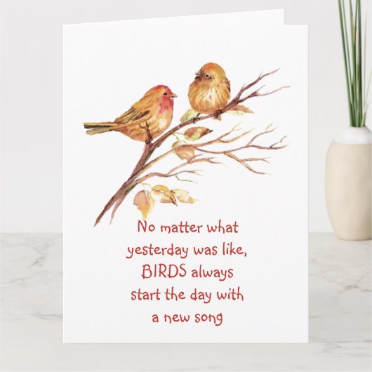 Sparrow Bird Inspirerend Aanmoedigend Citaat Kaart (Voorkant)