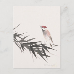 Sparrow- en Bamboe-bladeren Briefkaart