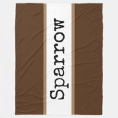 SPARROW Fun Moderne Brede Bruine Witte Strepen Fleece Deken (Voorkant)