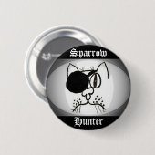 Sparrow Hunter Pirate Kat Ronde Button 5,7 Cm (Voorkant /achterkant)