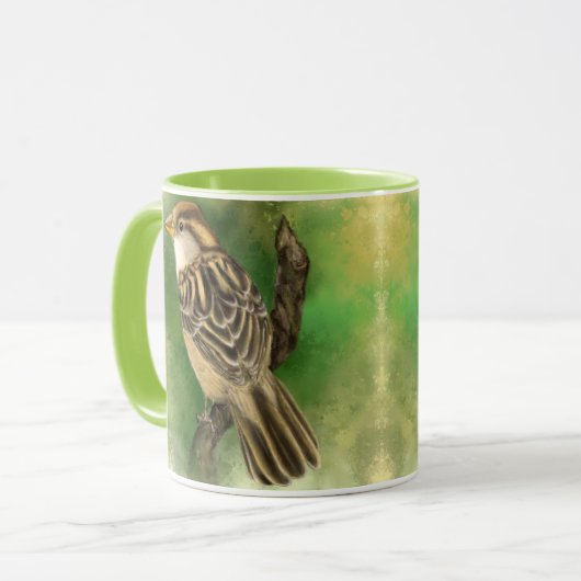 Sparrow Mok kleine vogeltjes (Voorkant links)