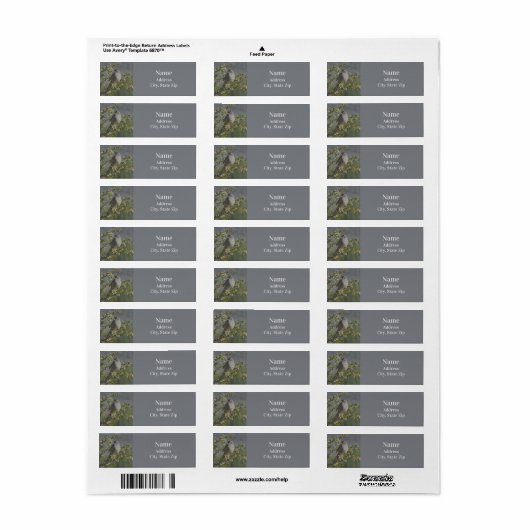 Sparrow on Branch Photo Mosaic Pattern Natuur Etiket (Full Sheet)