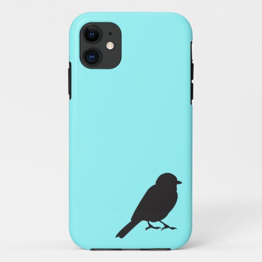 Sparrow silhouette chic blue swallow-vogel Case-Mate iPhone case (Achterkant)