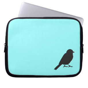 Sparrow silhouette chic blue swallow-vogel laptop sleeve