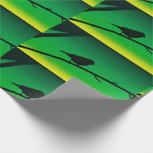 Sparrow Silhouette op Limonene Cadeaupapier (Hoek)