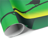 Sparrow Silhouette op Limonene Cadeaupapier (Rol Hoek)