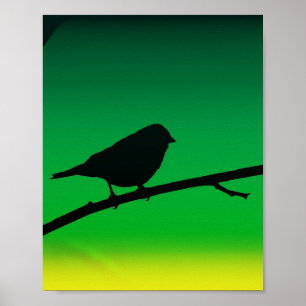 Sparrow Silhouette op Limonene Poster