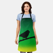 Sparrow Silhouette op Limonene Schort (Gedragen)