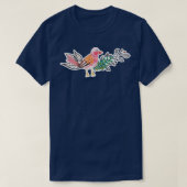Sparrow Tree Branven Bird Leaf Pigeon Bugagha T-shirt (Design voorkant)