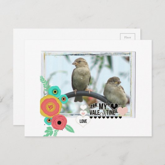 Sparrow Valentijn Feestdagenkaart (Voorkant / Achterkant)