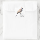 Sparrow Vierkante Sticker (Tas)