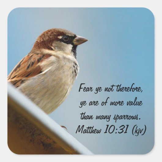 Sparrow Vierkante Sticker (Voorkant)