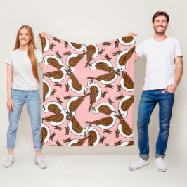Sparrow vogel print patroon ontwerp fleece deken